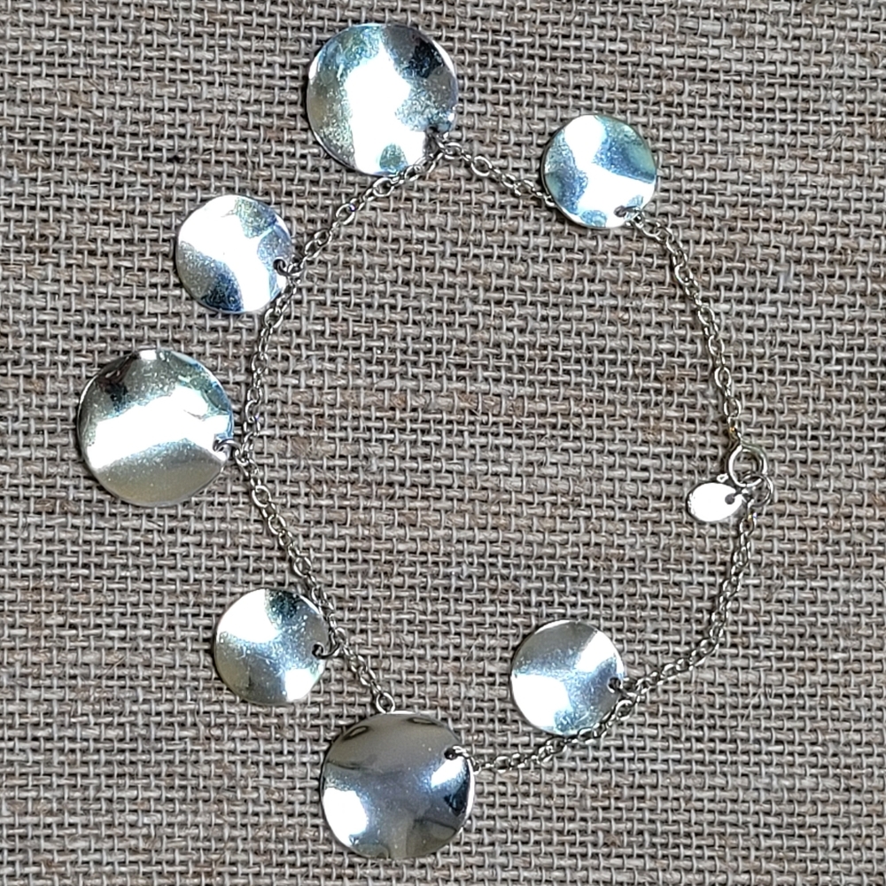 STERLING SILVER BRACELET | with Silver Dangles, 7 1/4"